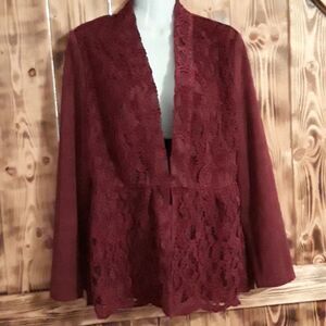 Chico's Burgundy Blazer Size 0